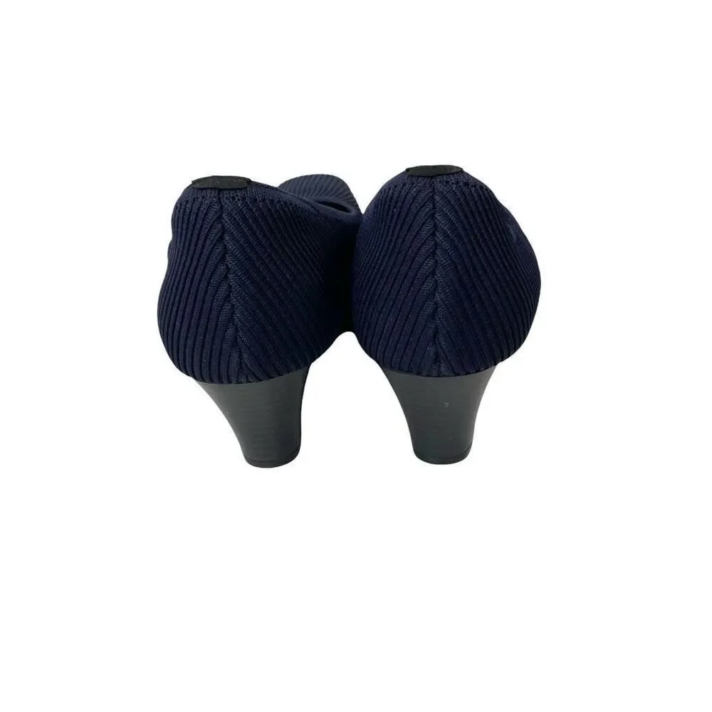 Vivaia Margot squared toe wedge shoes Size‎ 41.5 navy blue
